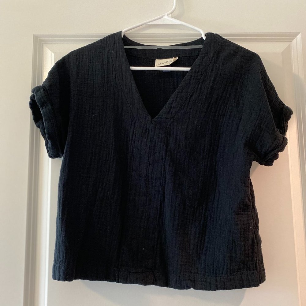 Black v-neck top